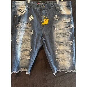 Southpole Denim Shorts Distressed Ripped Frayed‎ Hem Carpenter Size 44